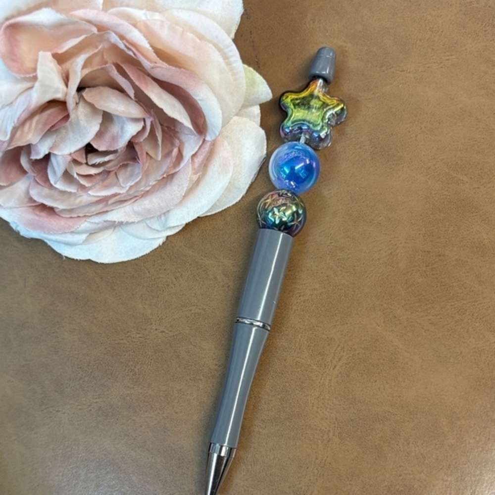 Gray and Multicolor Decorative Pen